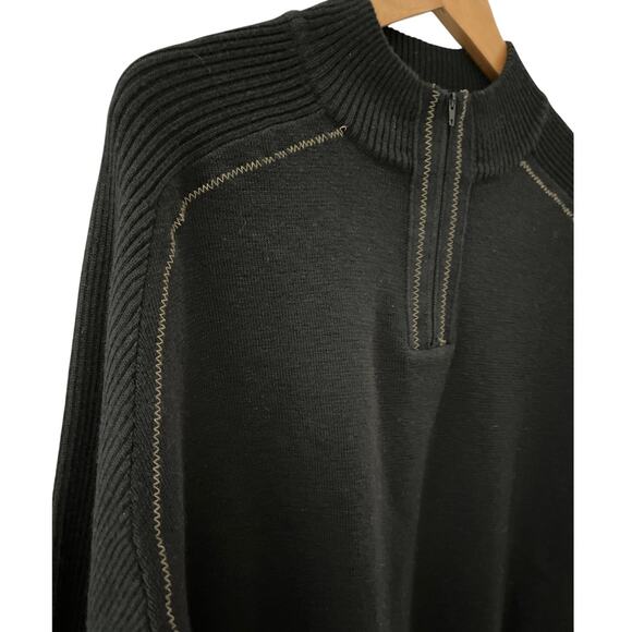 Wilke-Rodriguez Wool Blend Quarter Zip Soft Black Sweater Size Large - Picture 6 of 10